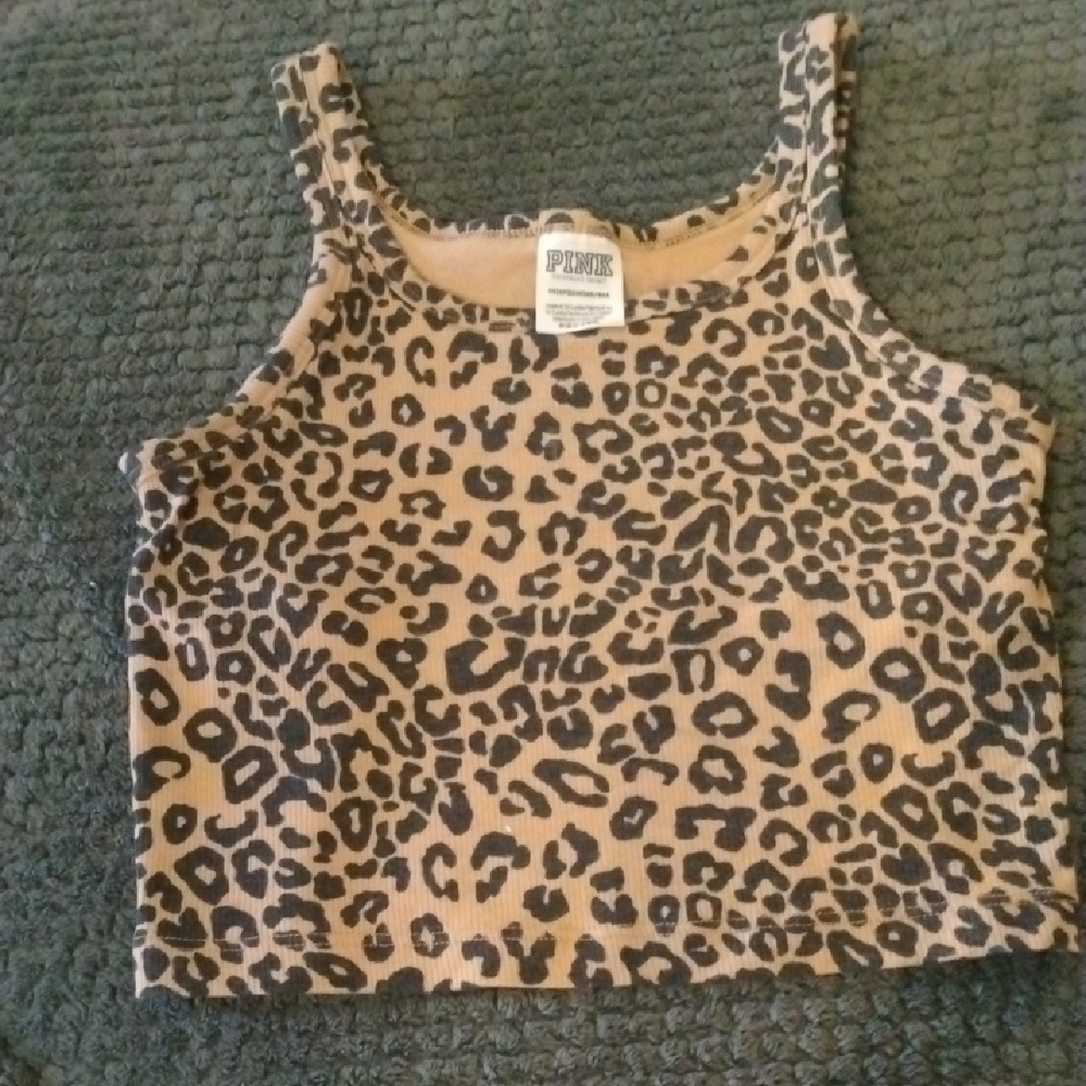Victoria Secret: PINK Brand , Cheetah tank with built-in bra ( XS ) . $11